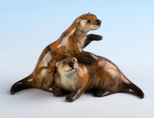 Brother's Keeper - Otter Sculpture - Bronze