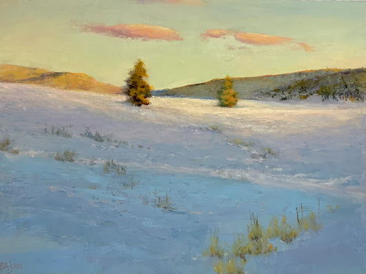 Evening's Approach - Oil and Wax on Cradled Panel