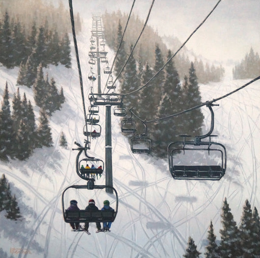 Glow on the Slopes - Oil on Canvas
