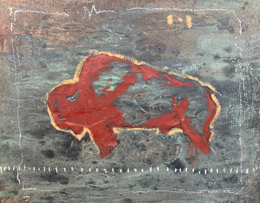 Red Bison - Mixed Media