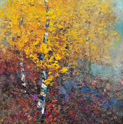 Colorful Aspens - Oil on Canvas
