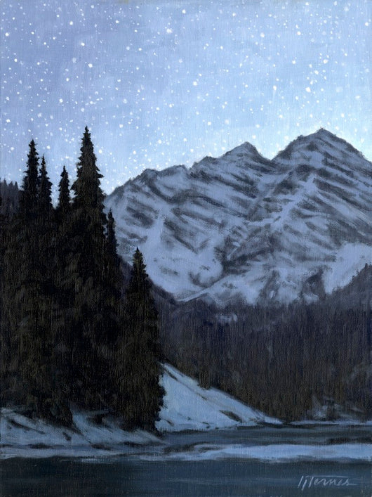 Stargazing at Maroon Bells - Oil on Canvas