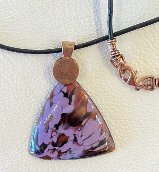Lilac Triangle Necklace - Montana Leather Designs