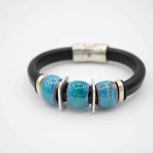Turquoise Trail Bracelet - Montana Leather Designs
