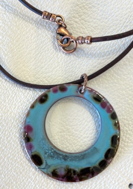 Turtle Shell Hoop Necklace - Montana Leather Designs
