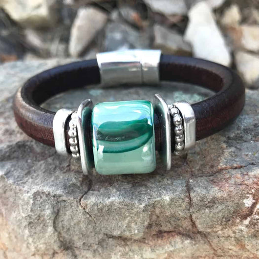 Western Cedar Bracelet - Montana Leather Designs
