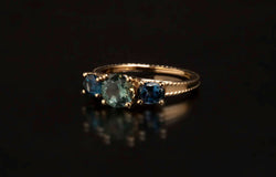 14KY Montana Sapphire Ring - Handcrafted Jewelry
