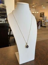 Garnet Pear with Zircon Pendant - Handcrafted Jewelry