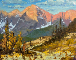 Alpenglow on the Bells - Oil on Canvas