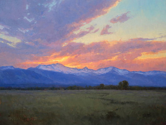 Bitterroot Sunset - Oil on Panel