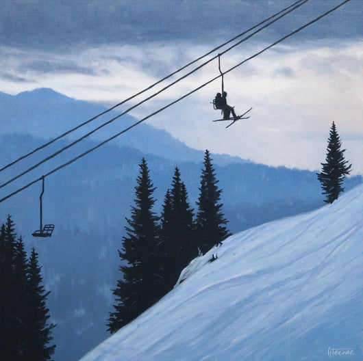 Chairlift Blues - Oil on Canvas