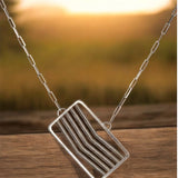 Chevron Sterling Silver Pendant - Handcrafted Jewelry