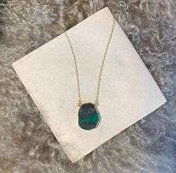 Green Chrysoprase Horizontal Necklace - Easton Elle