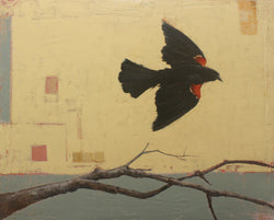 Flight of the Red-Winged Blackbird - Original Oil on Canvas