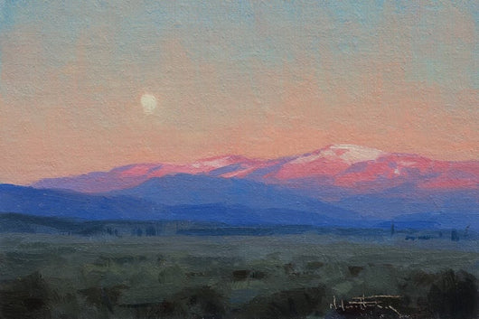 Foothills Moonrise - Oil on Panel