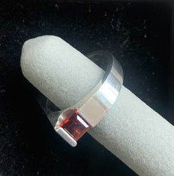 Mozambique Garnet Sterling Ring - Handcrafted Jewelry