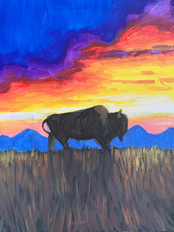 Bison Sketch - Plains Silhouette #2