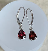 6 x 8 mm Garnet Set Sterling Silver