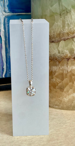 8mm Moissanite Pendant - Sterling Silver