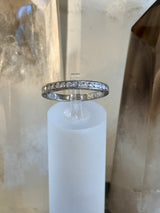 18kw .50ctw E, VS1 Diamond Crescent Tacorie band. Size 7