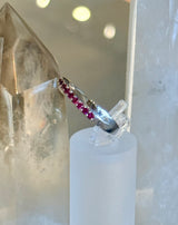 14k White Gold .40ctw Red Spinel Crossover Ring  size 7