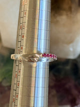 14k White Gold .40ctw Red Spinel Crossover Ring  size 7