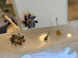 14ky .24ctw Yogo Sapphire Studs with Accompanying Yogo Sapphire Jackets 2.36ctw
