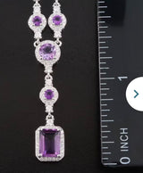 Sterling, Amethyst and Moissanite Necklace