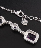 Sterling, Amethyst and Moissanite Necklace