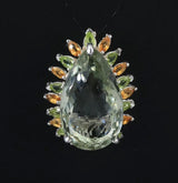 Sterling, Praisiolite, with Citrine and Peridot Accents PENDANT