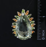 Sterling, Praisiolite, with Citrine and Peridot Accents PENDANT