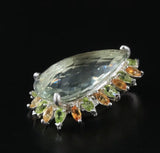 Sterling, Praisiolite, with Citrine and Peridot Accents PENDANT