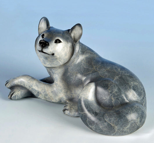 Jake - Wolf Dog Sculpture - Bronze