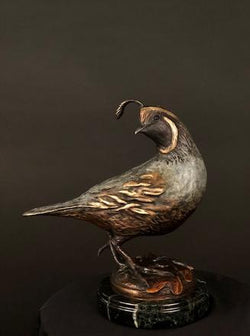 Parting Glance - California Quail - Bronze