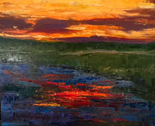 River Sunset - Oil on Canvas