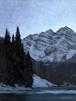 Stargazing at Maroon Bells - Oil on Canvas