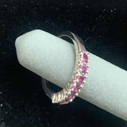 Rhodolite Garnet Sterling Melee Ring - Handcrafted Jewelry