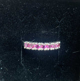 Rhodolite Garnet Sterling Melee Ring - Handcrafted Jewelry