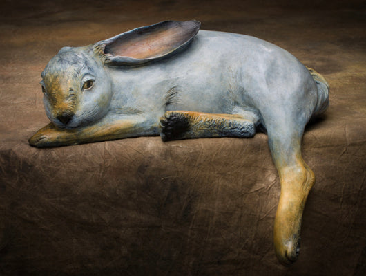 Lounging Bunny - Bronze