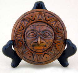 Totem Sun Mask Sculpture - Bronze
