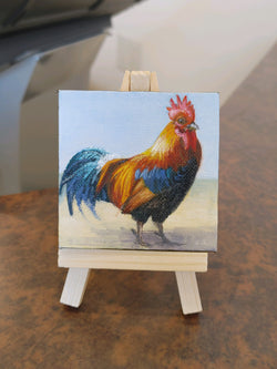 Rooster - Mini - Oil on Canvas