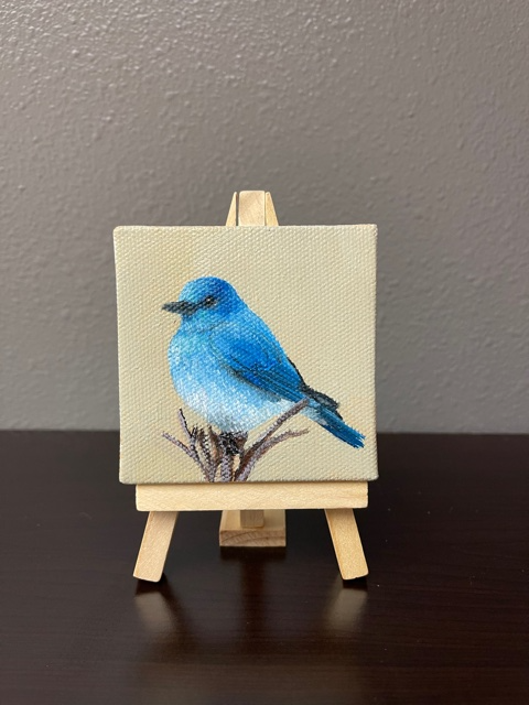 Bluebird - Mini - Oil on Canvas