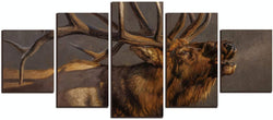 5 Piece Canvas Wall Art - Elk Oil Painting