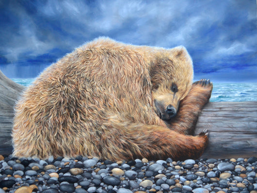 The Somber Wake- Alaskan Brown Bear - 36x48 Oil on canvas