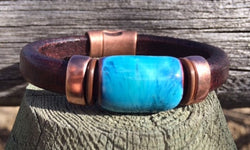 Wildfire Bracelet-Brown - Montana Leather Designs