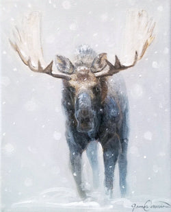 Winter Moose Study - Oil on Canvas