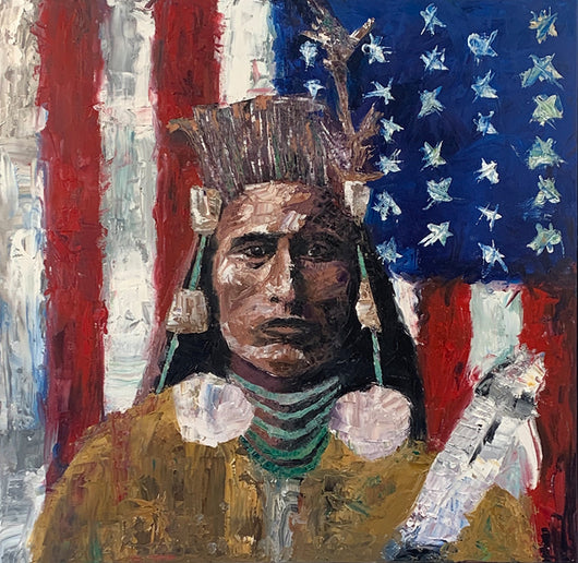 Joe Medicine Crow - Oil on Canvas