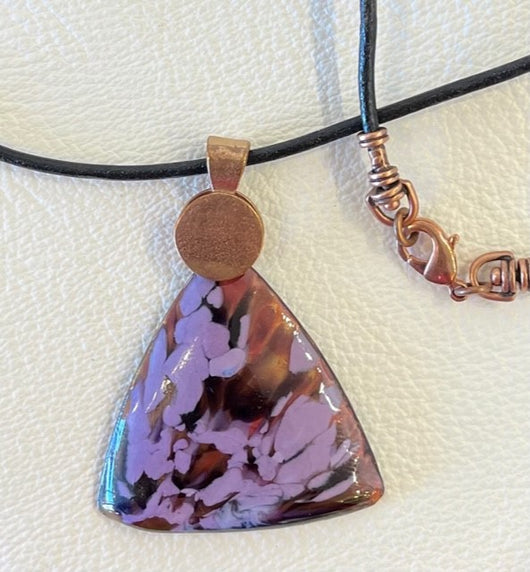 Lilac Triangle Necklace - Montana Leather Designs