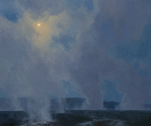 Moonlight and Steam - Oil on Panel